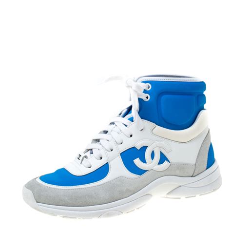 chanel blue high top sneakers|chanel high top sneakers 2021.